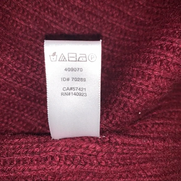 🆕 LOFT Italian Yarn Knit Burgundy Draped Waterfall Chunky Knit Cardigan Sweater - Picture 6 of 8